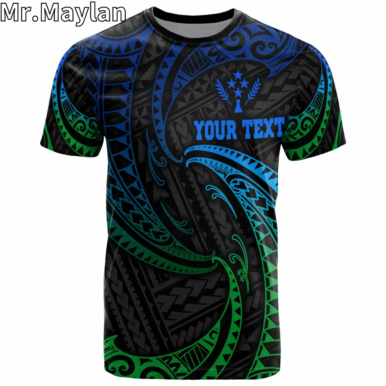 Custom 3D Print Kosrae Micronesia Polynesian Hawaii T-Shirt Blue Tribal Wave Tattoo Tshirt Men Women Streetwear Unisex Tee Tops