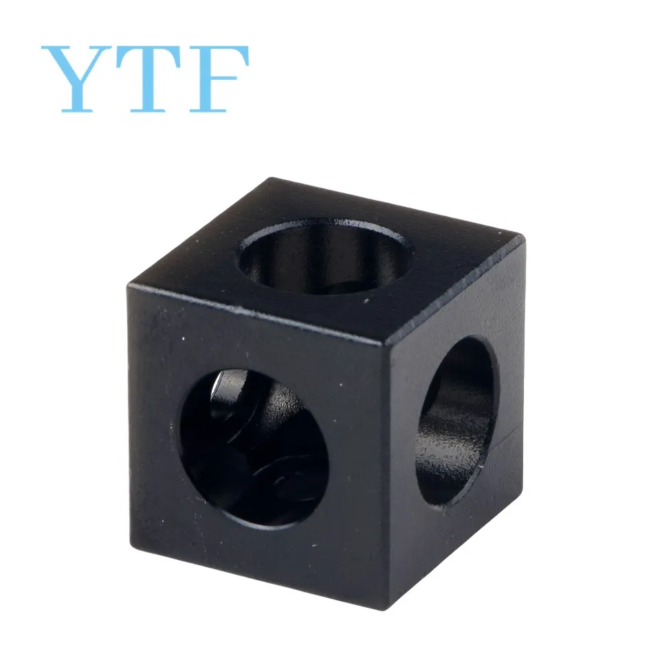 1-10 قطعة 2020 كتلة الألومنيوم مكعب المنشور موصل عجلة منظم الزاوية الخامس فتحة ثلاثة طريقة موصل 90 درجة زاوية ل Voron 2.4 #6