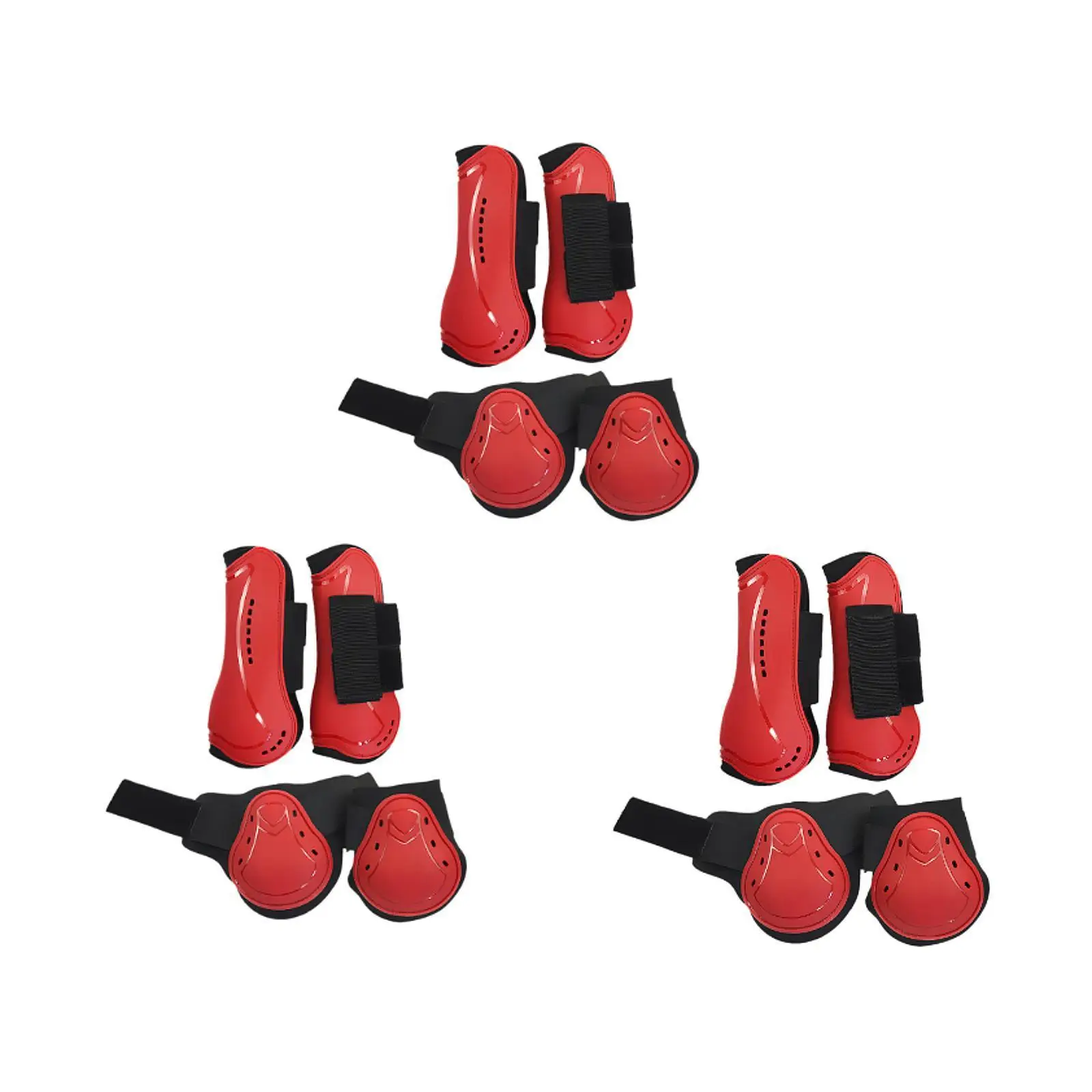

4 Pieces Horse Tendon Boots Jumping Trail Riding Adjustable Protective Gear Training Equipment Open Front and Hind Fetlock Boots