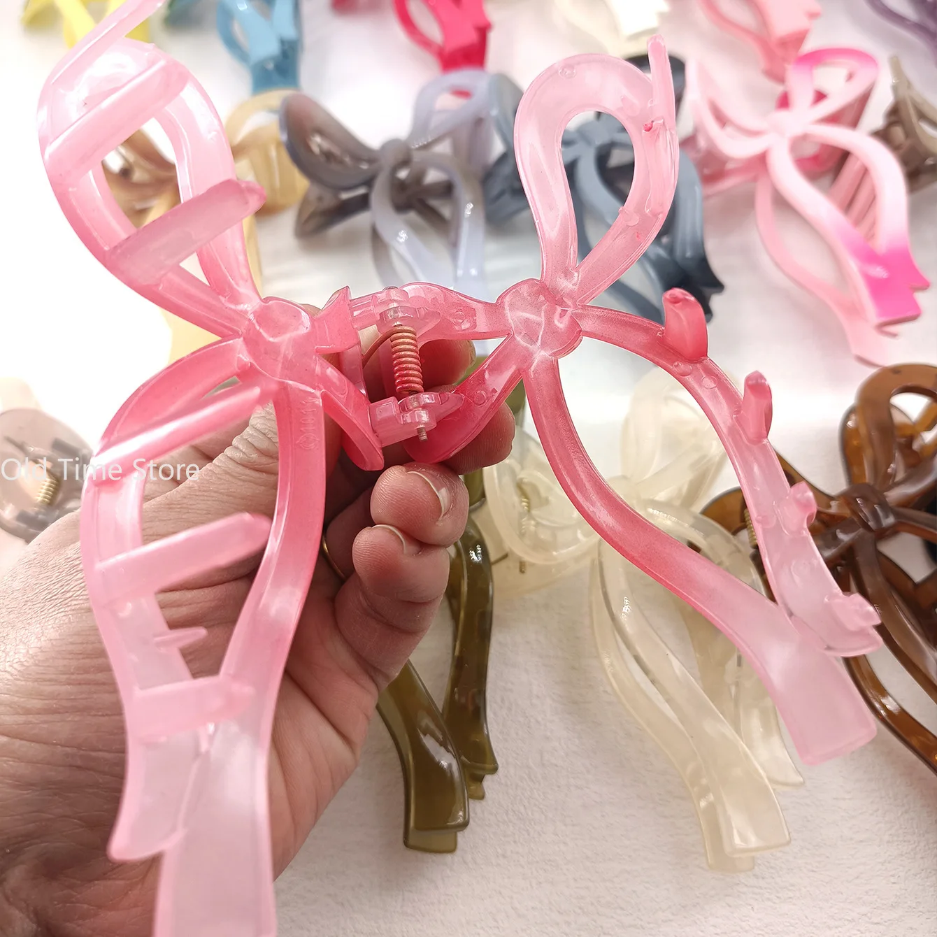 Candy colored bow tie small Grab clip feminine  side bangs clip broken hair princess head clip hair accessory