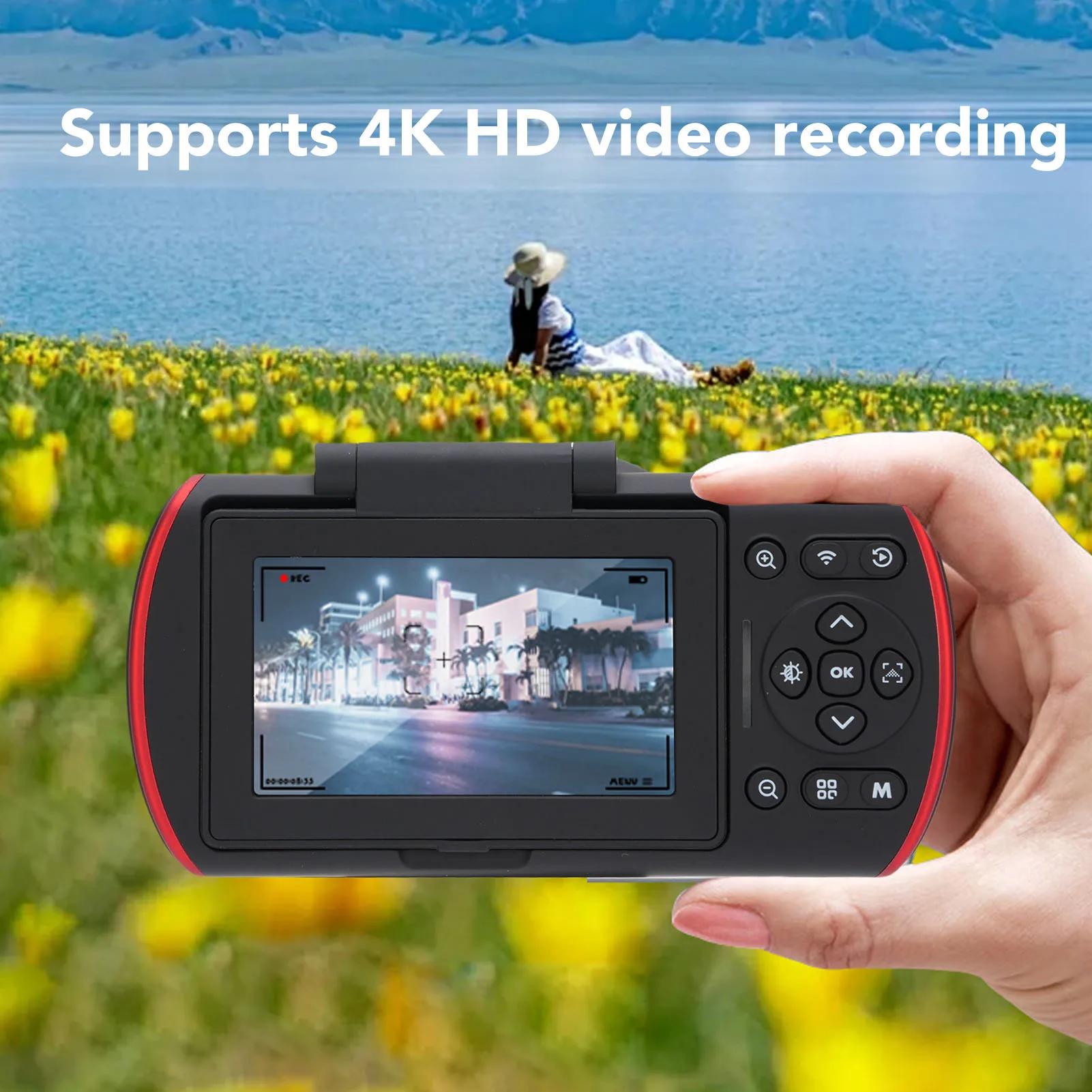 Cámara digital WIFI Retro antivibración Autofocus cámara de viaje compacta 64MP 4K pantalla de 3 pulgadas para Selfie Home