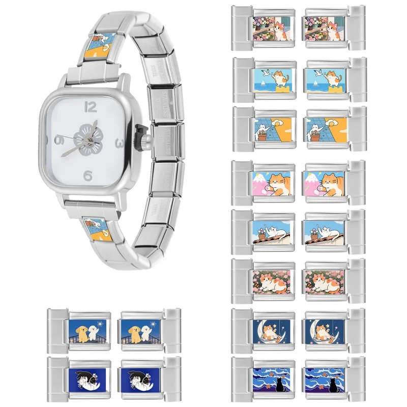 Новый-милый-кот-собака-луна-море-ремешок-для-часов-разъем-аксессуары-итальянский-шарм-изготовление-своими-руками-из-нержавеющей-стали-мужские-и-женские-ювелирные-изделия-подарки