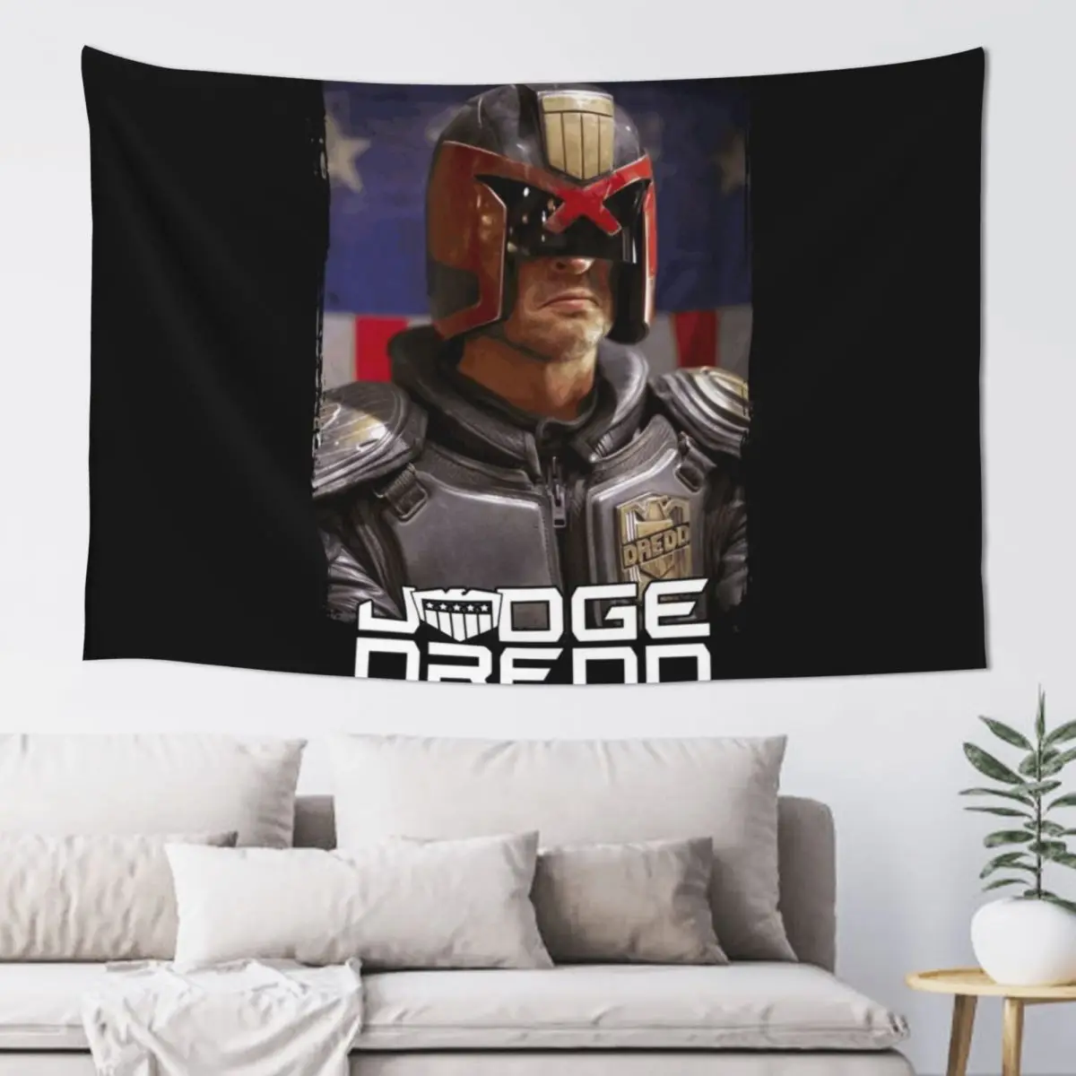 Judge Dredd Tapestry Japanese Room Decor Outdoor Decor Carpet Wall Aesthetic Room Decorations Tapestry