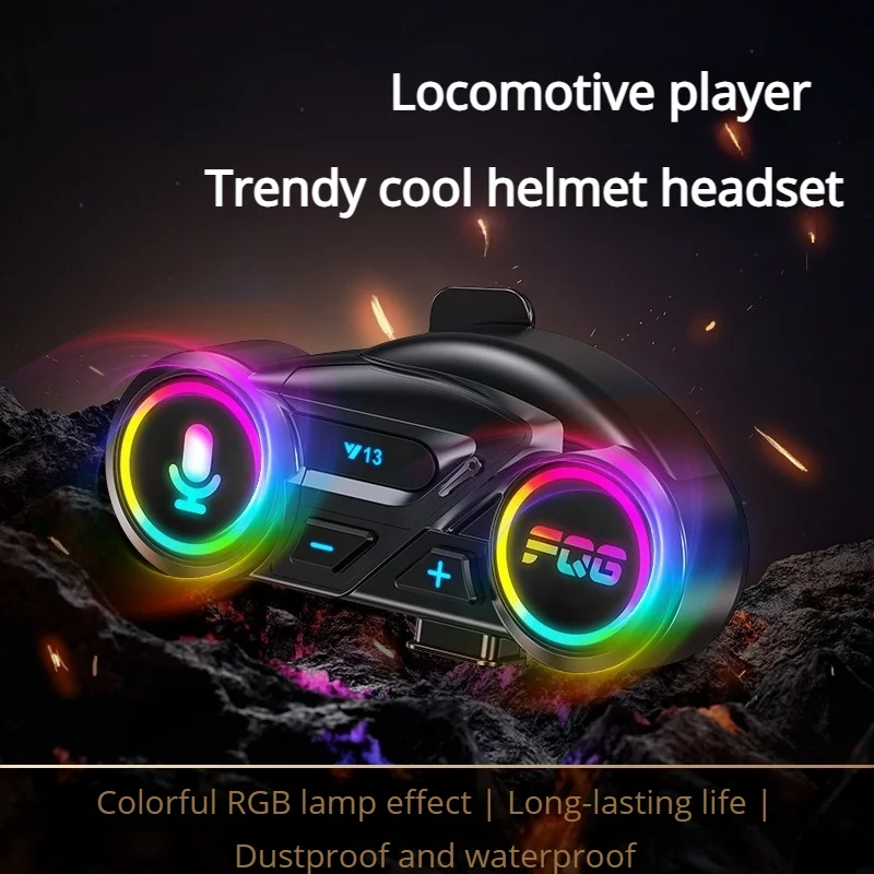 

2025 New HD Stereo Helmet Bluetooth Headset FM Radio Noise Cancelling Call IPX7 Waterproof Universal Bike Intercom