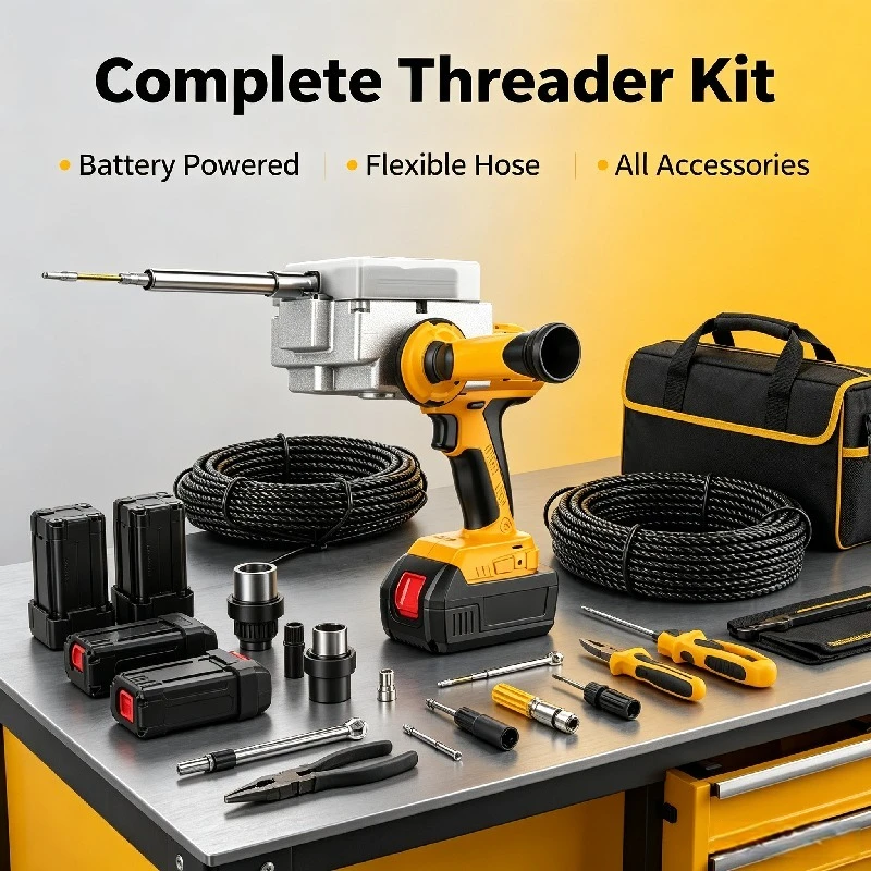 High Pull Force Automatic Cable Puller, Brushless Lithium Electric Wire Threading Machine for Electrician Wiring Tasks
