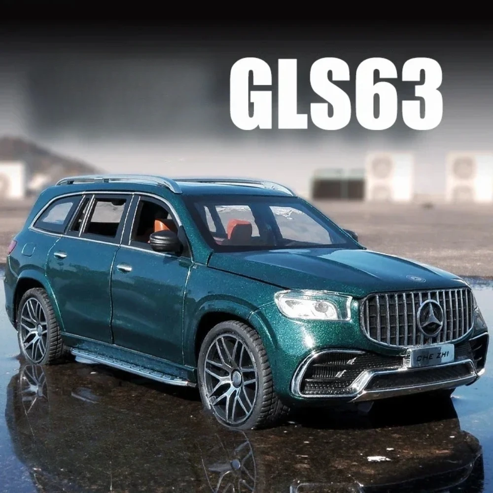 

1/24 GLS 63 AMG Toys Car Model Diecast Alloy Cars 6 Doors Opened Sound Light Pull Back Metal Off Road Vehicles Birthday Gifts