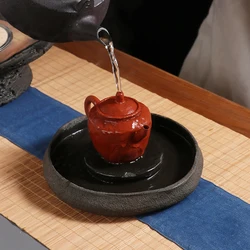 Tea Tray Natural Volcanic Stone Water Storage Handmade Vintage Durable Elegant Kungfu Teaware Home Office Decor Festival Gift