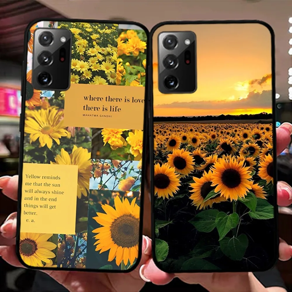 Yellow Sunflower Phone Case For Samsung Note 8 9 10 20 pro plus lite M 10 11 20 30 21 31 51 A 21 22 42 02 03