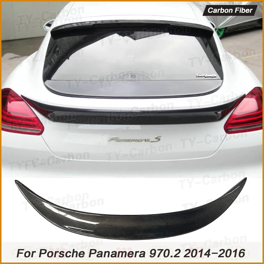 Real Carbon Fiber Rear Spoiler Wing For Porsche Panamera 970 970.2 2014-2016 Car Trunk Lid Trim Cover Decklid Flap Splitter FRP