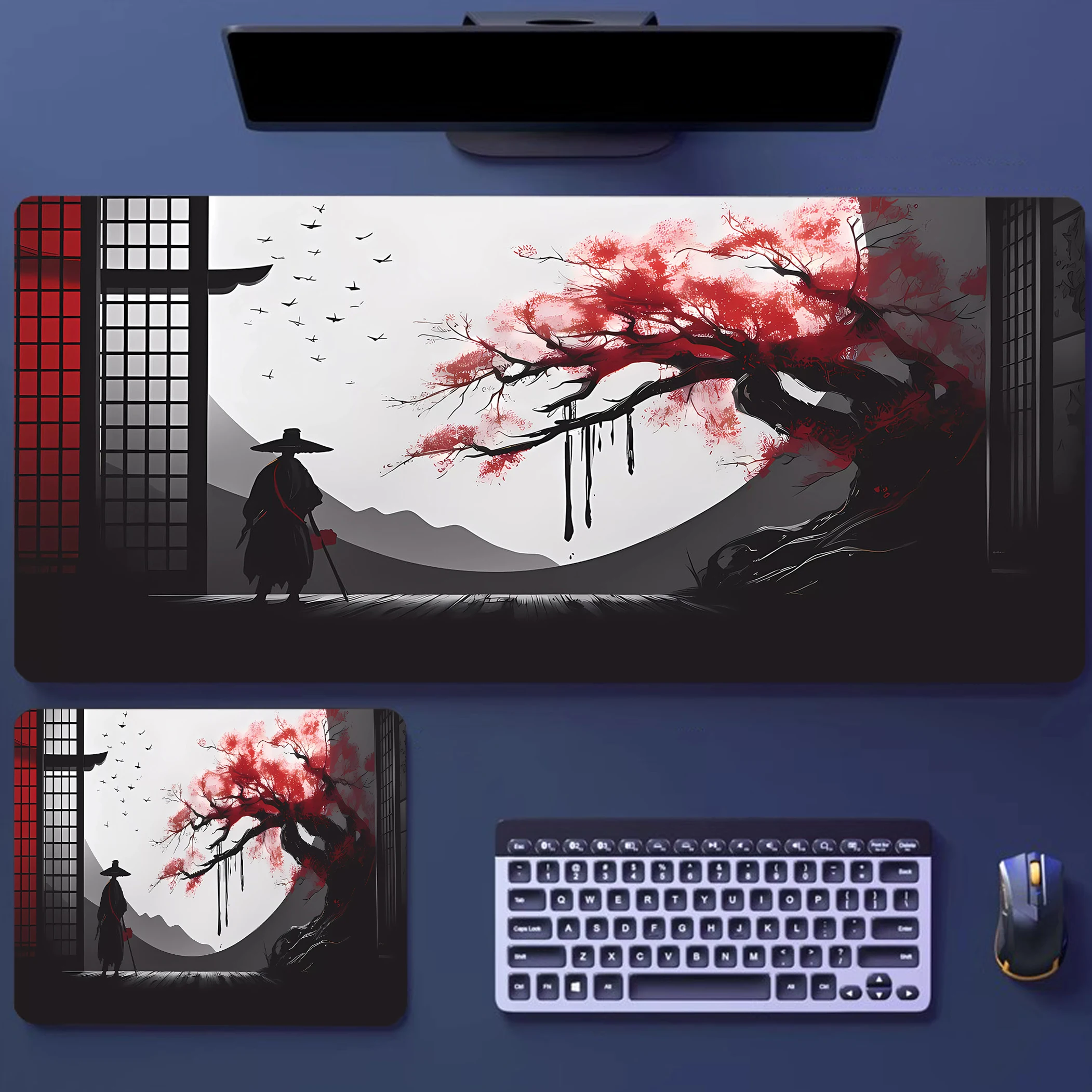 

Japanese Samurai Large Mouse Pad Locking Edge Big Computer Mousepads Minimalism Mousepad Keyboard Mat Gamer Mouse Pads Desk Mats