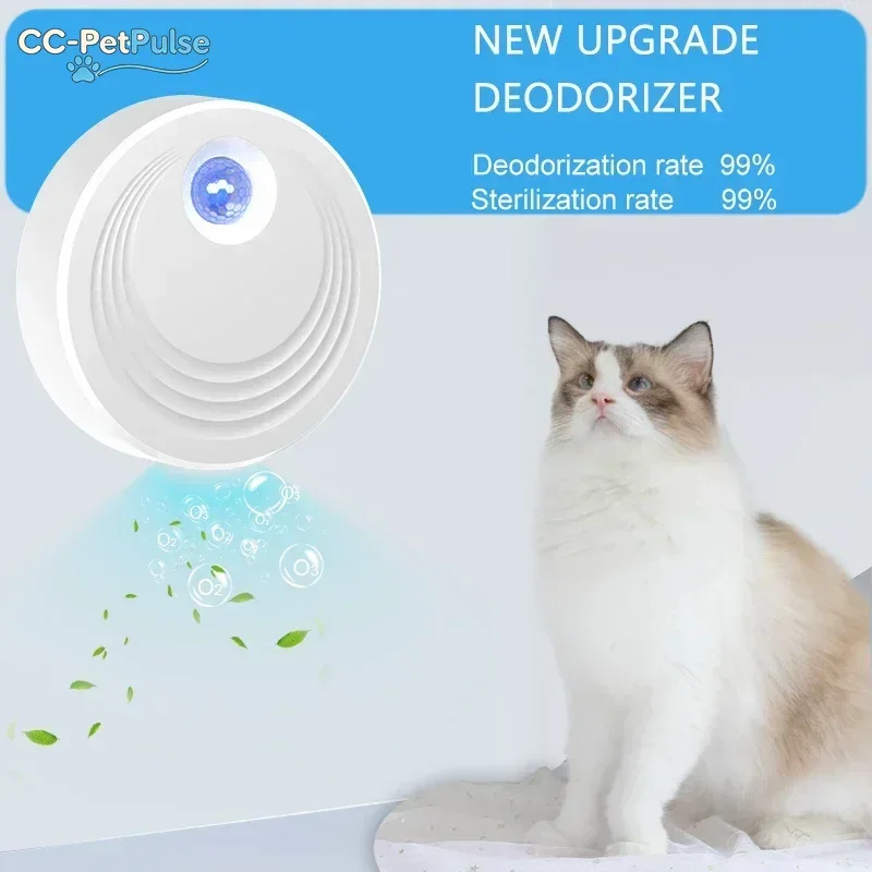 

CC-PetPulse Перезаряжаемый дезодоратор для кошачьего туалета, автоматический очиститель воздуха от запахов для кошачьих лотков, принадлежности для ухода за питомцами