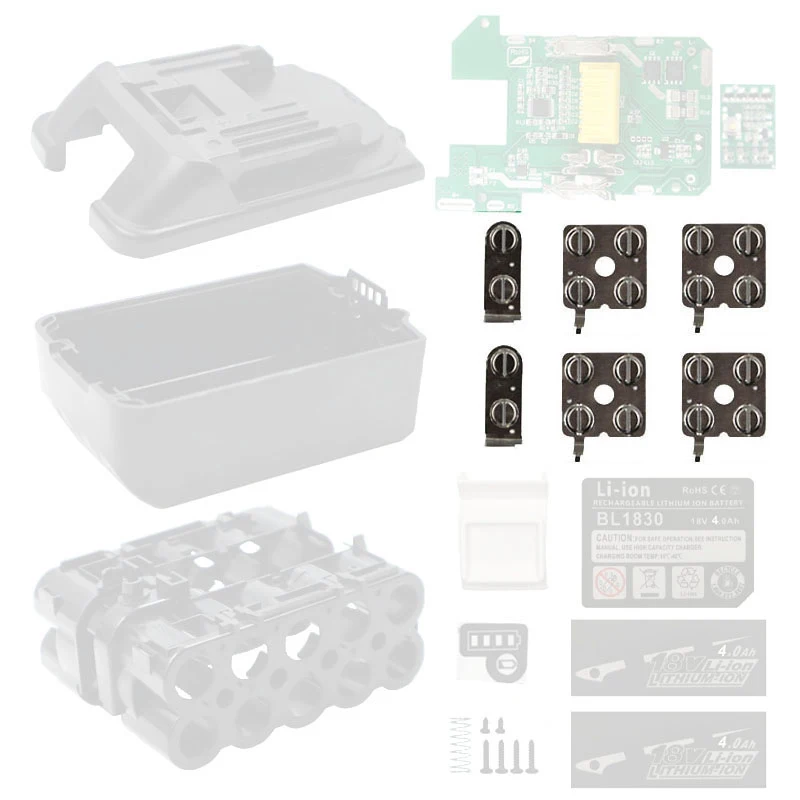 Nickel Sheet Lithium Battery Pack Electric Tool 18650 Li-ion Cell Connector BL1830 For Makita 18V Li-ion Battery Box LXT BL1860