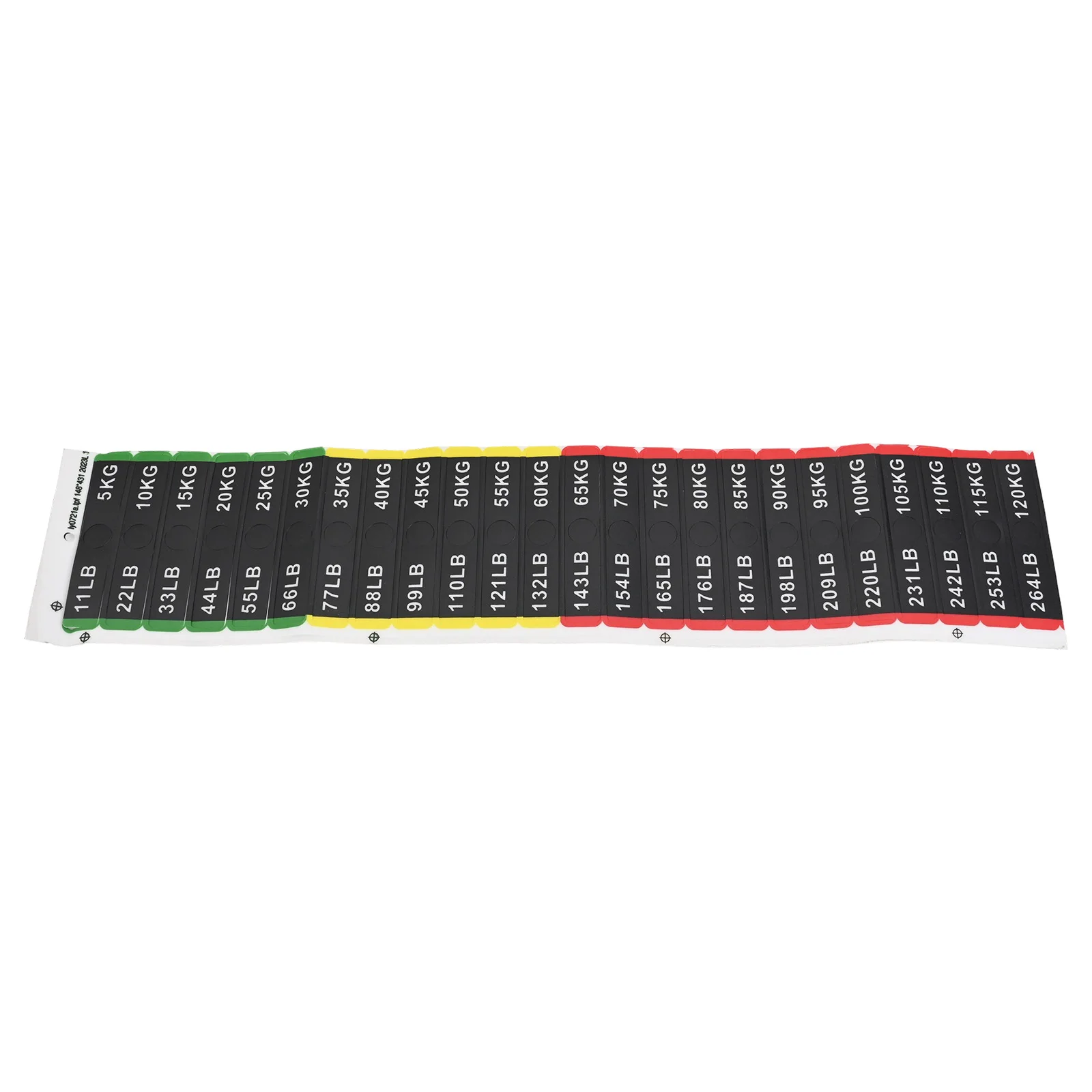 Weight Block Labels 5kg to 120kg for Gym Machines PP Stickers with Precise Dimensions to Fit Common Dumbbell and Barbell Sizes