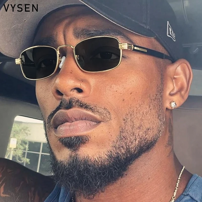 إطار صغير مربع فاسق النظارات الشمسية الرجال 2025 العلامة التجارية الفاخرة خمر مستطيل مكبرة للذكور في الهواء الطلق القيادة نظارات UV400 الظل #5