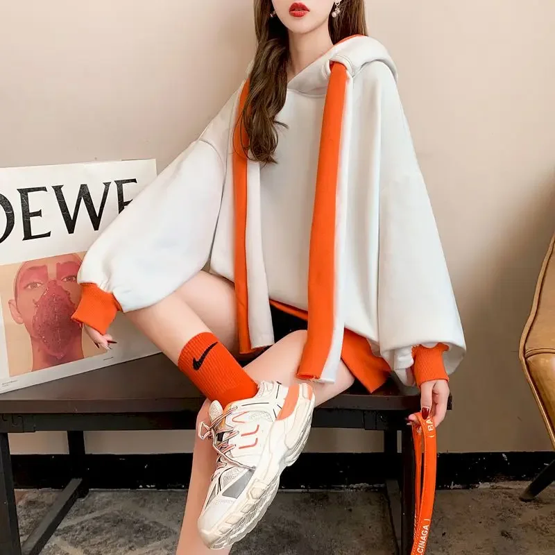 Modne koreańskie polarowe grube bluzy z kapturem damskie jesień/zima luźne duże rozmiary kurtka z kapturem odzież damska codzienna kurtka 2025