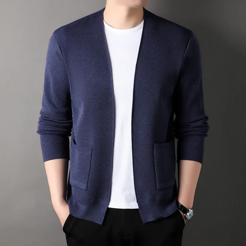 

Men's Knitted Cardigan Casual and Comfortable Solid Color Versatile Knitted Sweater Jacket