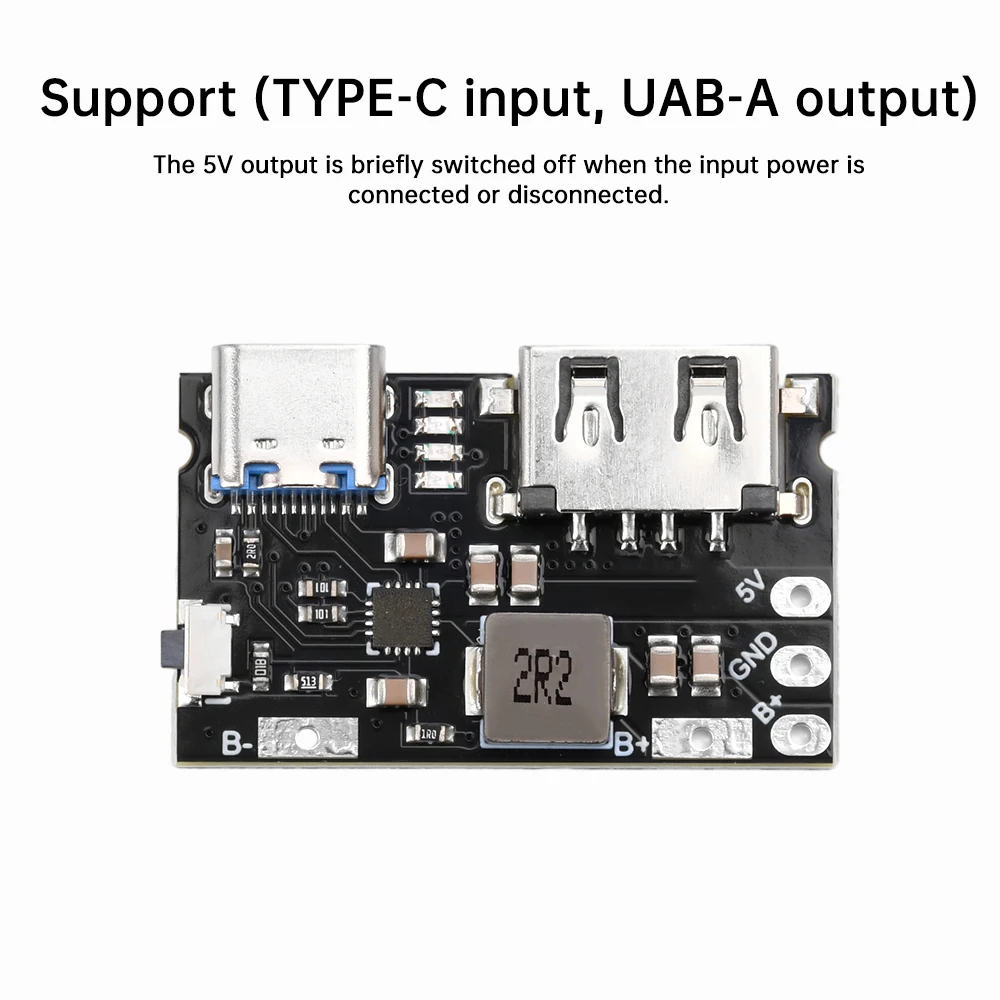 TYPE-C Input USB Output 5V 2.4A Li-ion battery charging/discharging control board DIY mobile power motherboard with switch