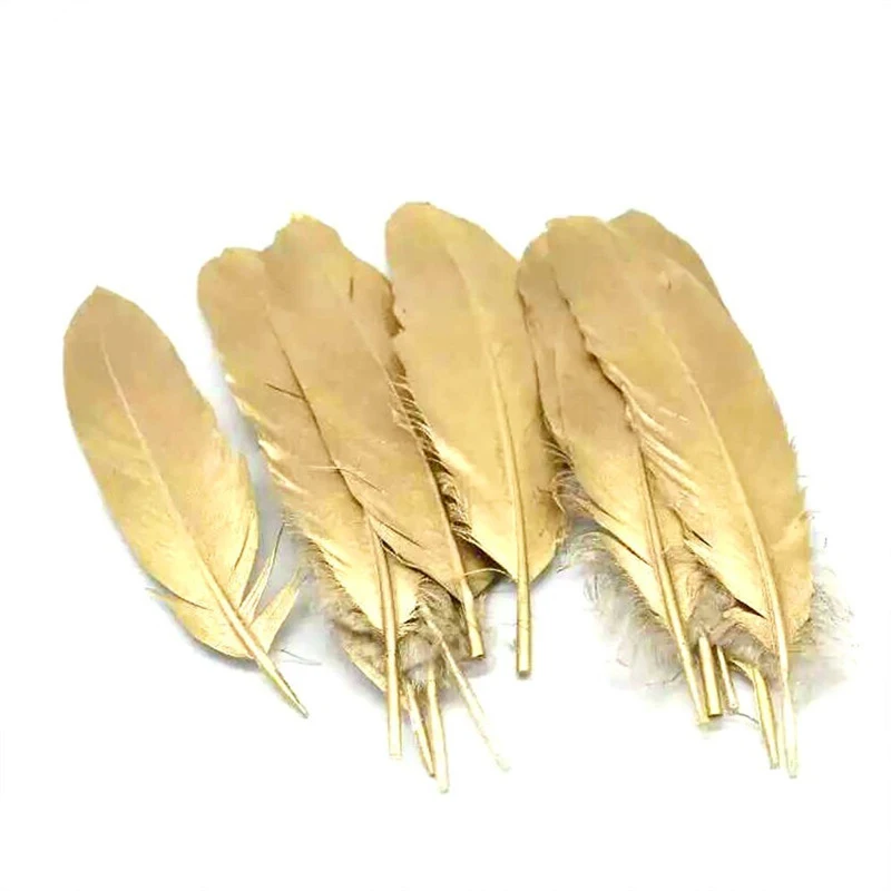 10Pcs Gold Silver Goose Feathers for Crafts Decor for Clothes White Black Feather Plumes Carnaval Holiday Assesoires Decoration