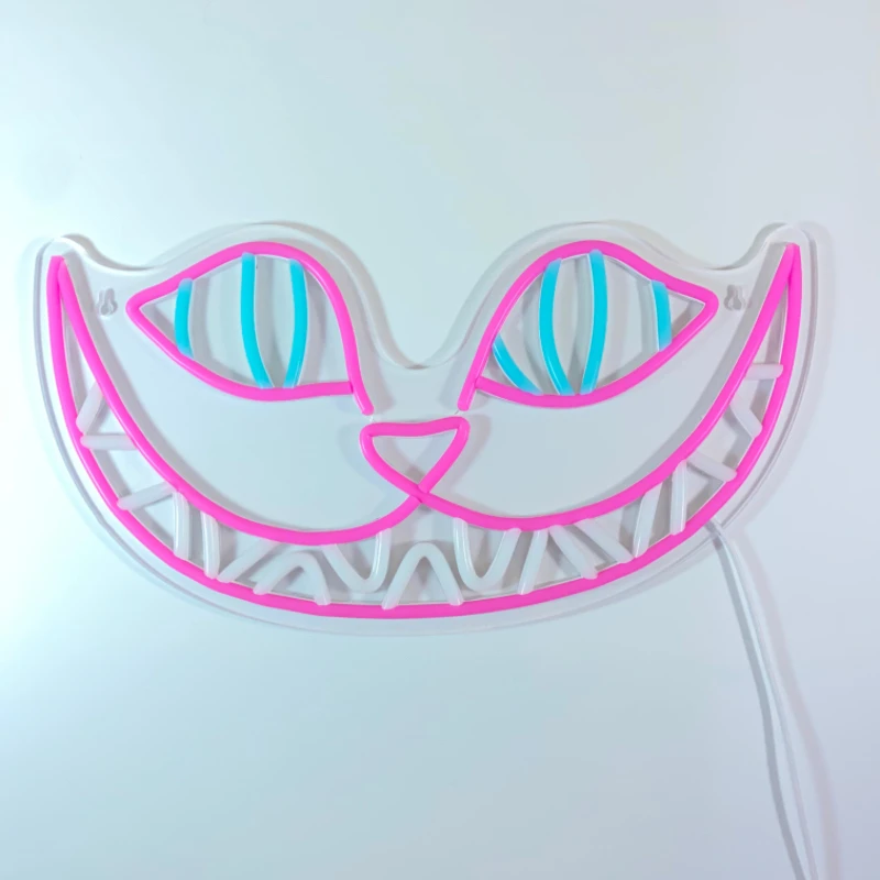 Imagem -06 - Cat Led Neon Wall Art Decoração Sorriso Regulável Quarto Homem Festa Bar Fundo Halloween Presentes de Aniversário