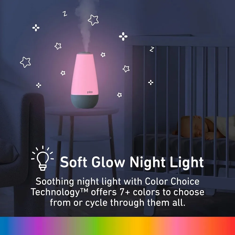 Umidificador com Difusor de Óleo Essencial, Bass-quiet, Color-Changing, Night Light, 3 em 1