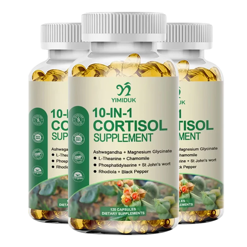

Капсулы Cortisol Health, снятие стресса, сбалансированное реагирование Cortisol, релаксация и глубокий сон, Ashwagandha, L-Theanine – без GMO
