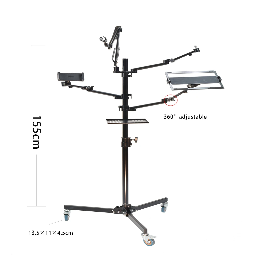 Guangyi hot style competitive price tripod 5 in 1 stand Laptop  Floor light stand Set for laptop microphones