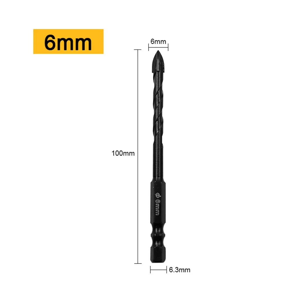 Wood Drill Bits Triangle Drill Multi-function 10mm 12mm 6mm 8mm All-ceramic Tiles Bench Drill Black Brick Walls