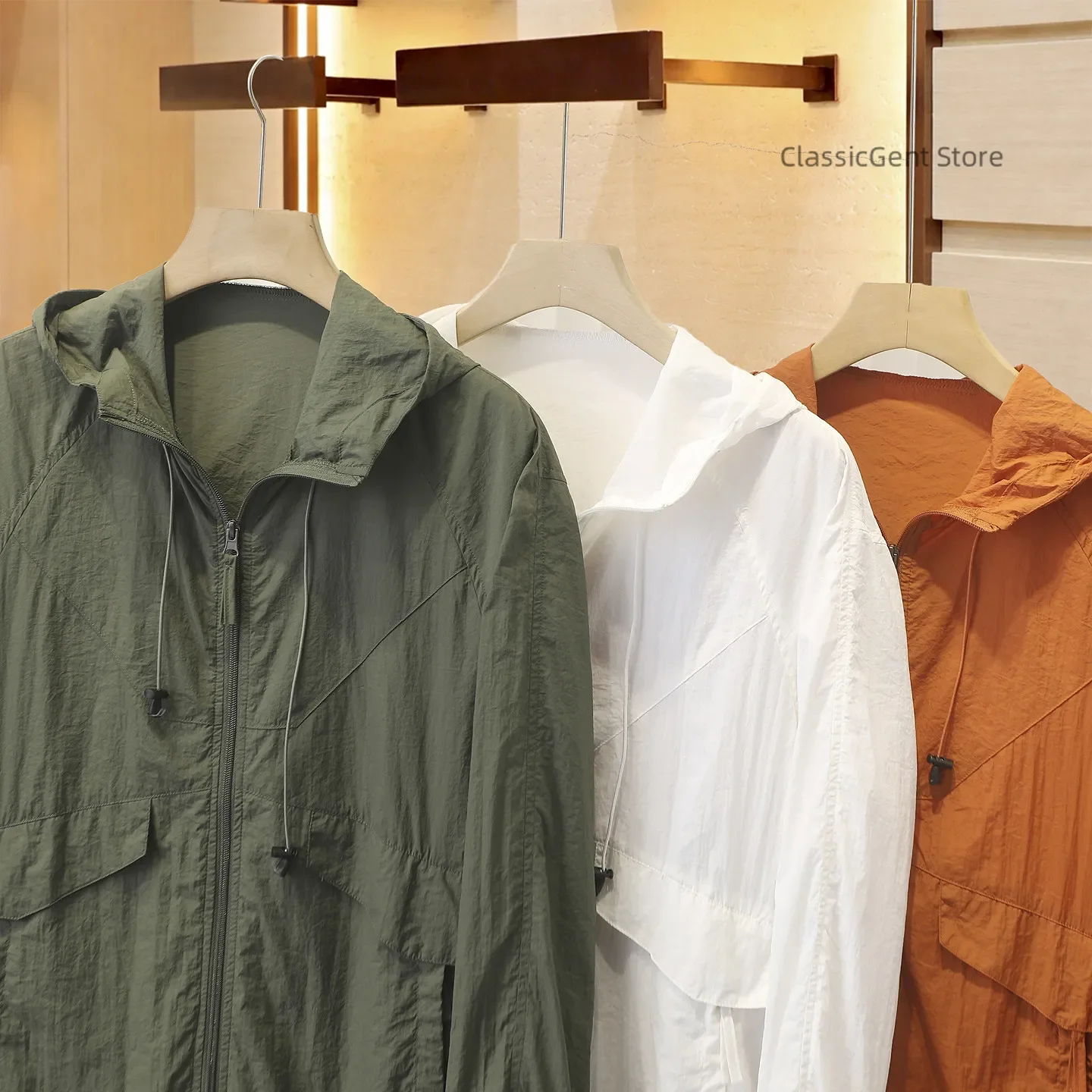 Zero weight bearing, large size, light and breathable men's spring and summer outdoor sunscreen skin clothing jacket