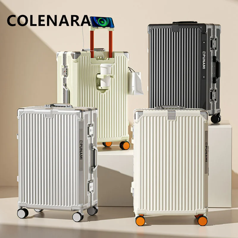 COLENARA-Equipaje de viaje para hombre y mujer, Maleta de cabina con contraseña de 26 pulgadas, ABS + PC, 20 \