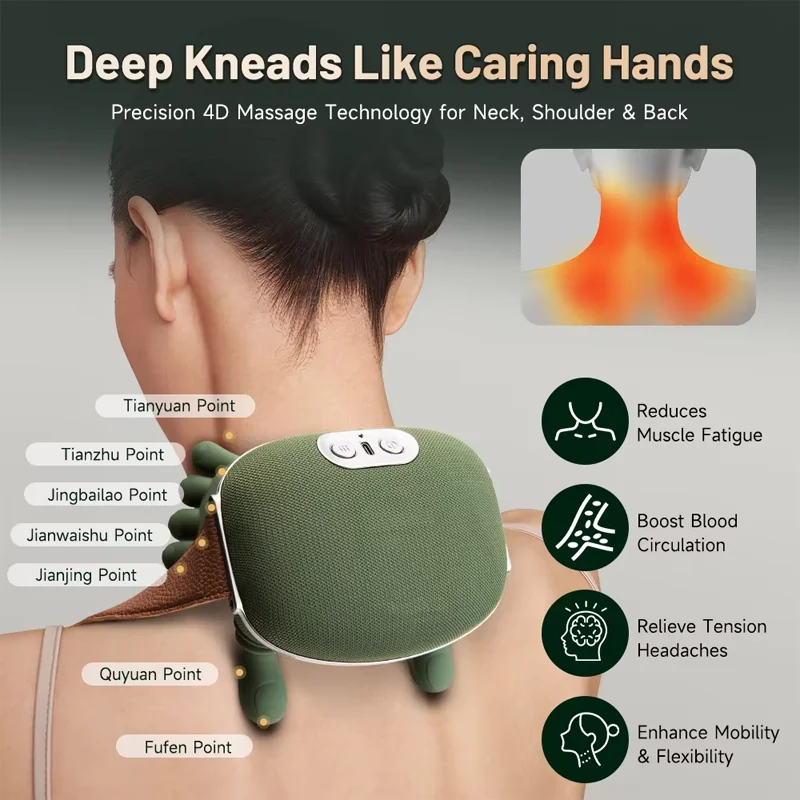 New neck and shoulder body relaxation massager wireless shoulder and back kneading massage trapezius muscle neck massage