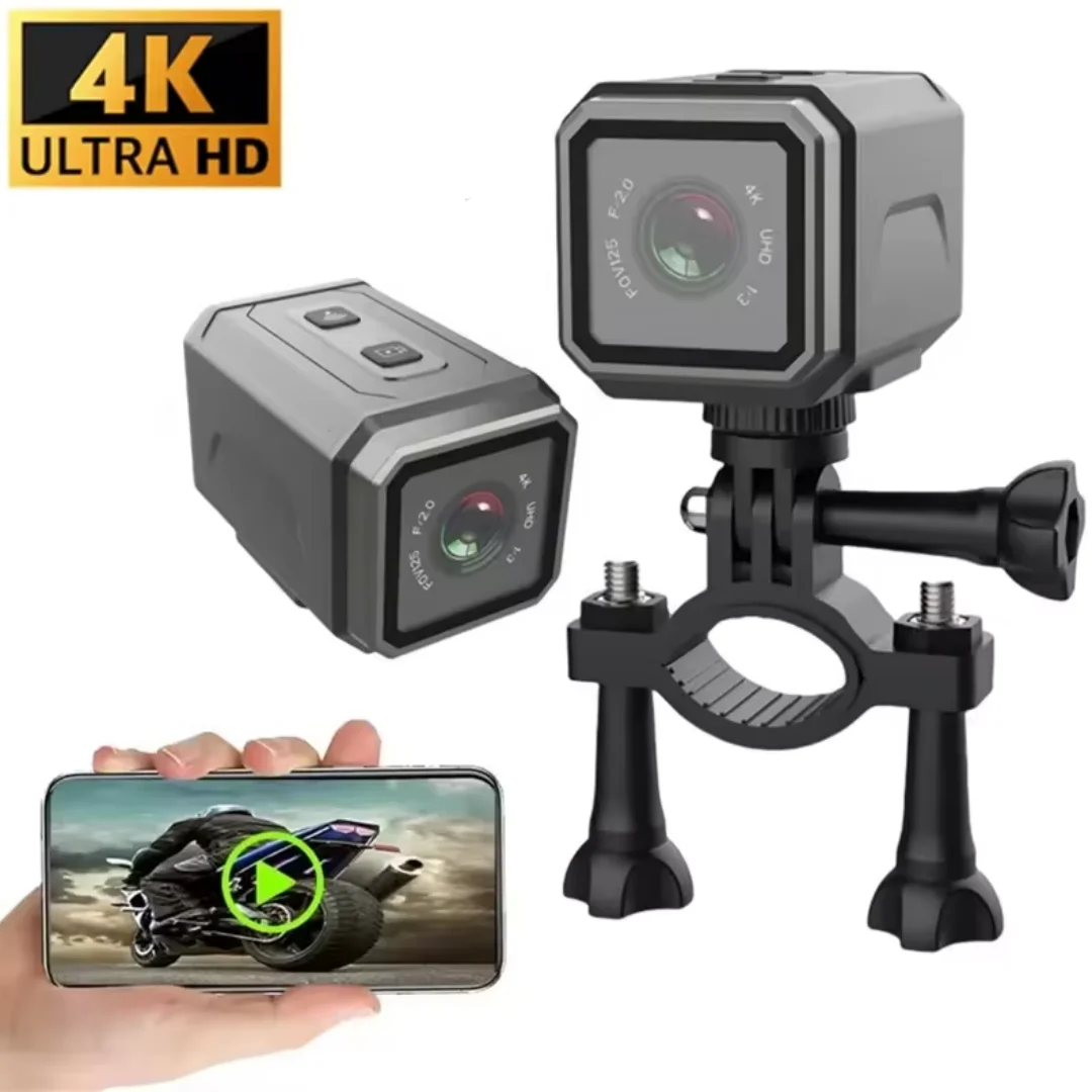 4K High-Definition Wireless Waterproof Camera,  WiFi Hotspot Mini Action Camera, Outdoor Sports Camera, Motorcycle Dashcam