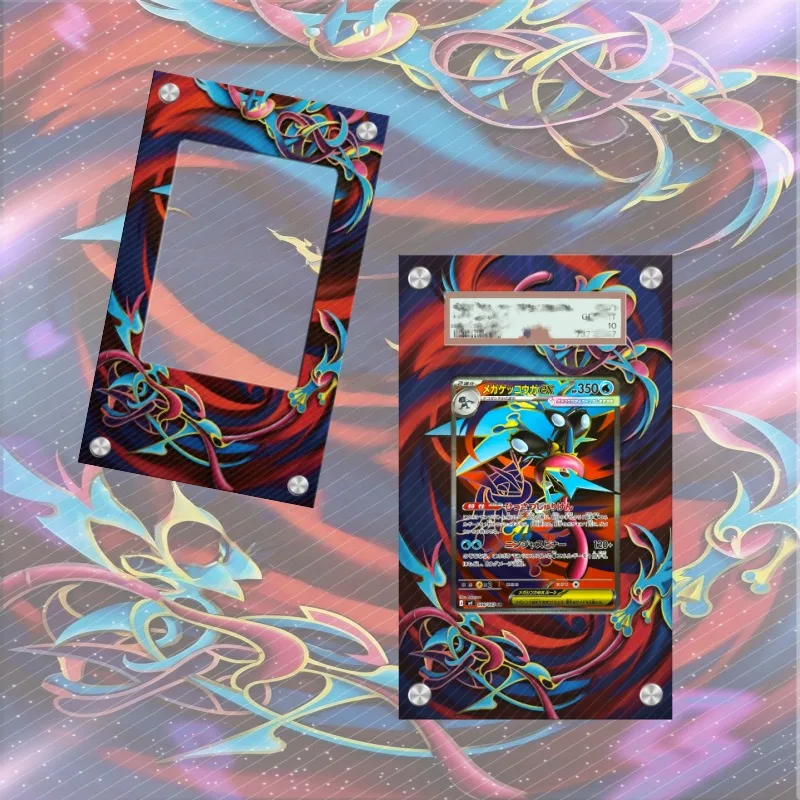 Para Exibição de Cartas Pokémon PTCG Mega Greninja, Estojo Protetor de Acrílico para Exibição de Arte de Anime e Jogos, Presente para Fãs de Arte Expandida