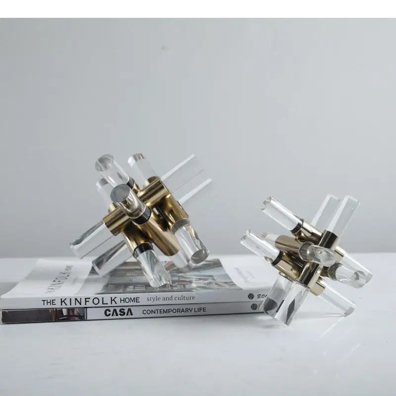 Minimalism Gold-plated Statue Geometry Ornaments Room Aesthetics Decor Desk Decoration Resin Sculpture