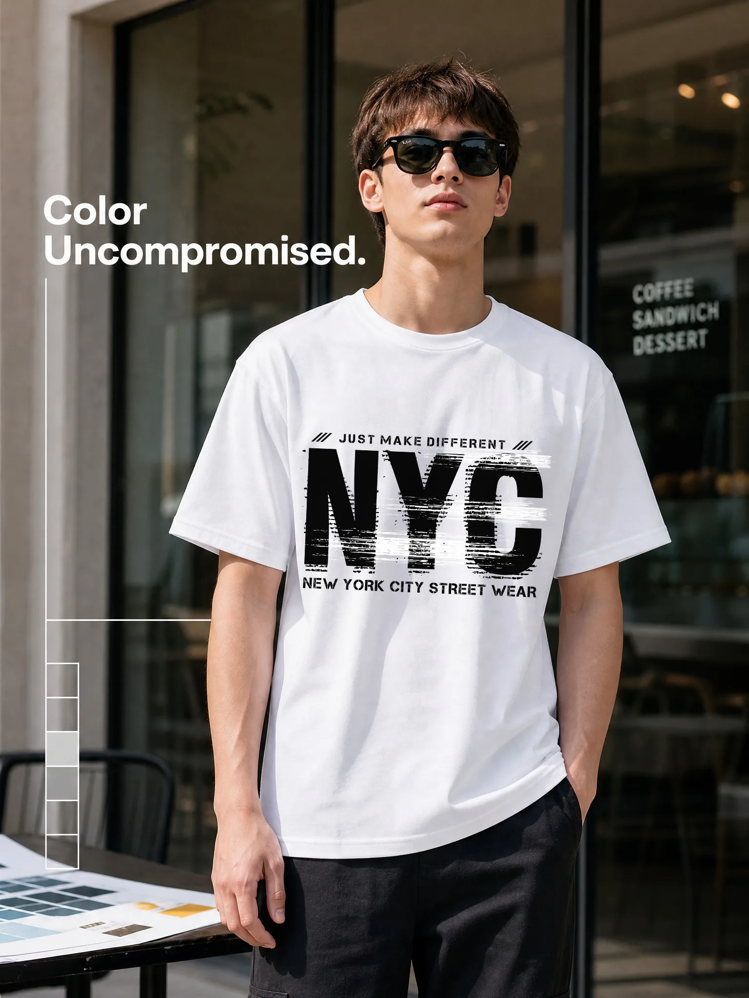 T-shirt blanc à manches courte - Street Fashion Nyc avis et prix