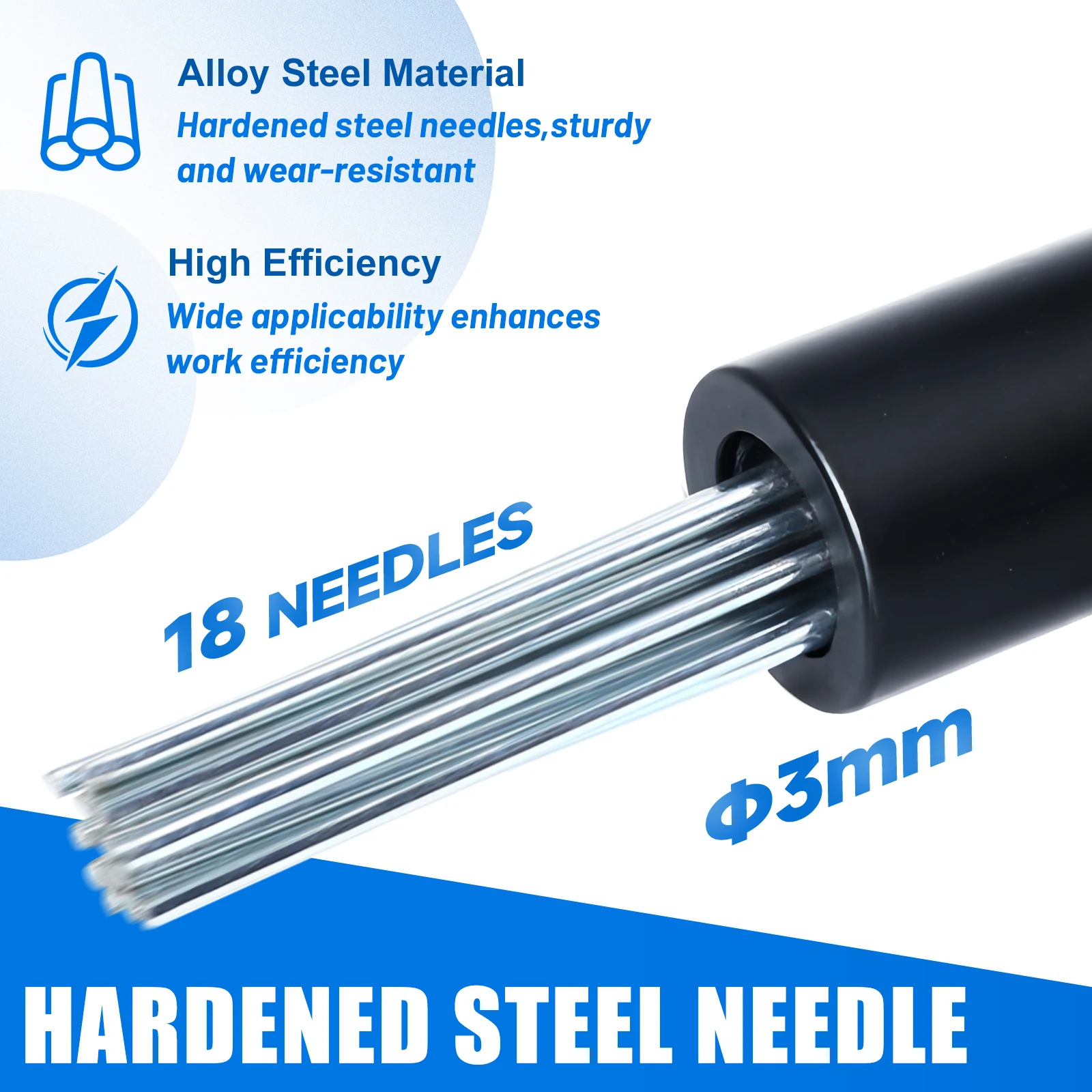 SDS Plus Hammer Drill Adapter 18-Prong Electric Needle Scaler for Paint Stripping Rust Concrete Removal Air Tool Alternative