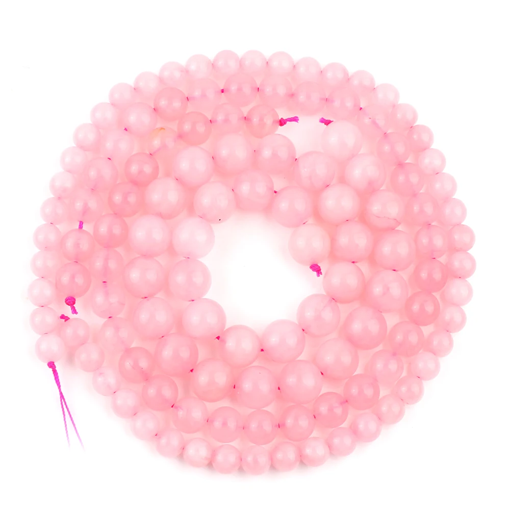 4-14mm AA Rose Quartz Beads Natural Stone Madagascar Pink Round Crystal Loose Beads for Jewelry Making Supplier Bracelets 15\'\'