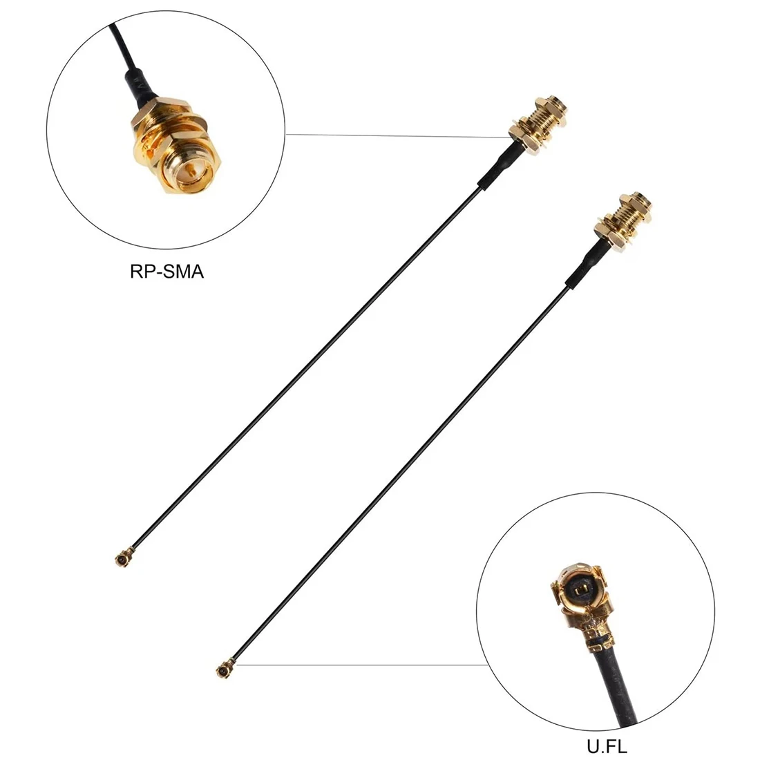 

100pcs RP SMA Jack Inner Pin to U.FL Female Pigtail Cable 15cm/20cm/30cm for PCI Wifi Card Wireless Router Fast Shipping