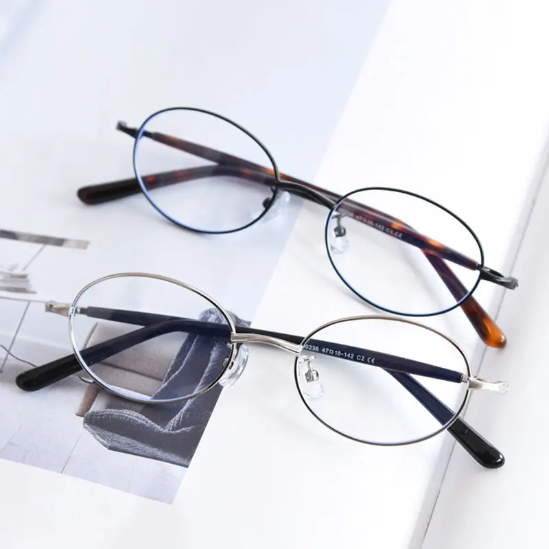 Mimiyou Retro-Stil Ovale Brillengestelle für Damen, Blaulichtfilter Optische Brillen für Herren, Brillengestell mit Klaren UV400 Computerbrillen – Detail 3