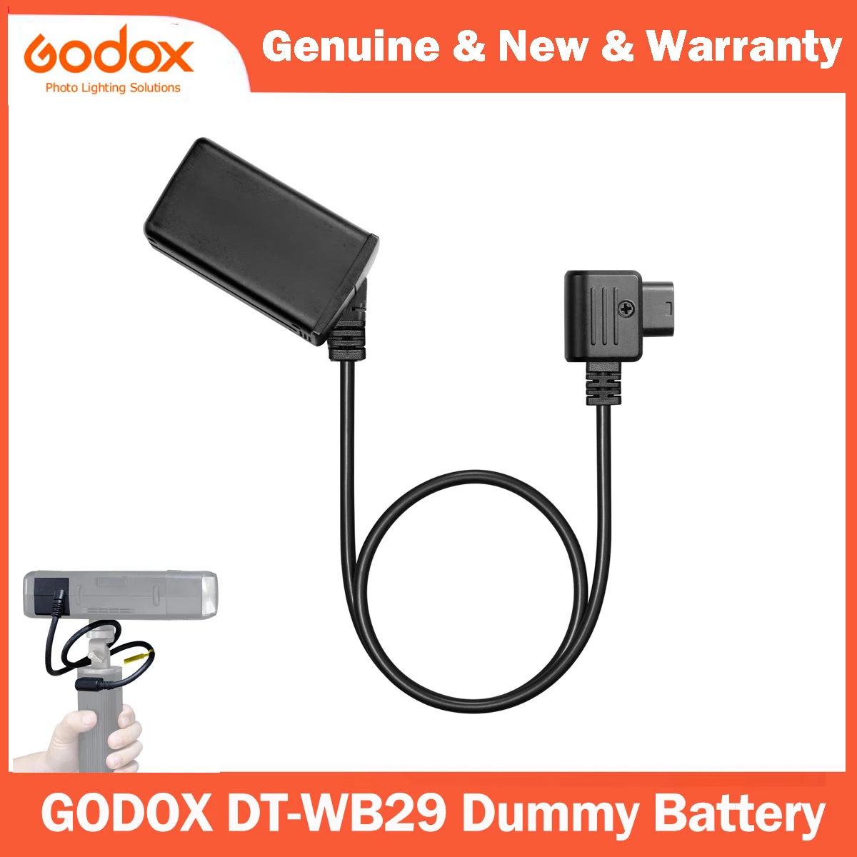 Godox DT-WB29 Dummy Battery Power Cable for AD200Pro II AD200Pro AD300Pro, V-Mount/DTAP Power Solution, BG02 Battery Grip
