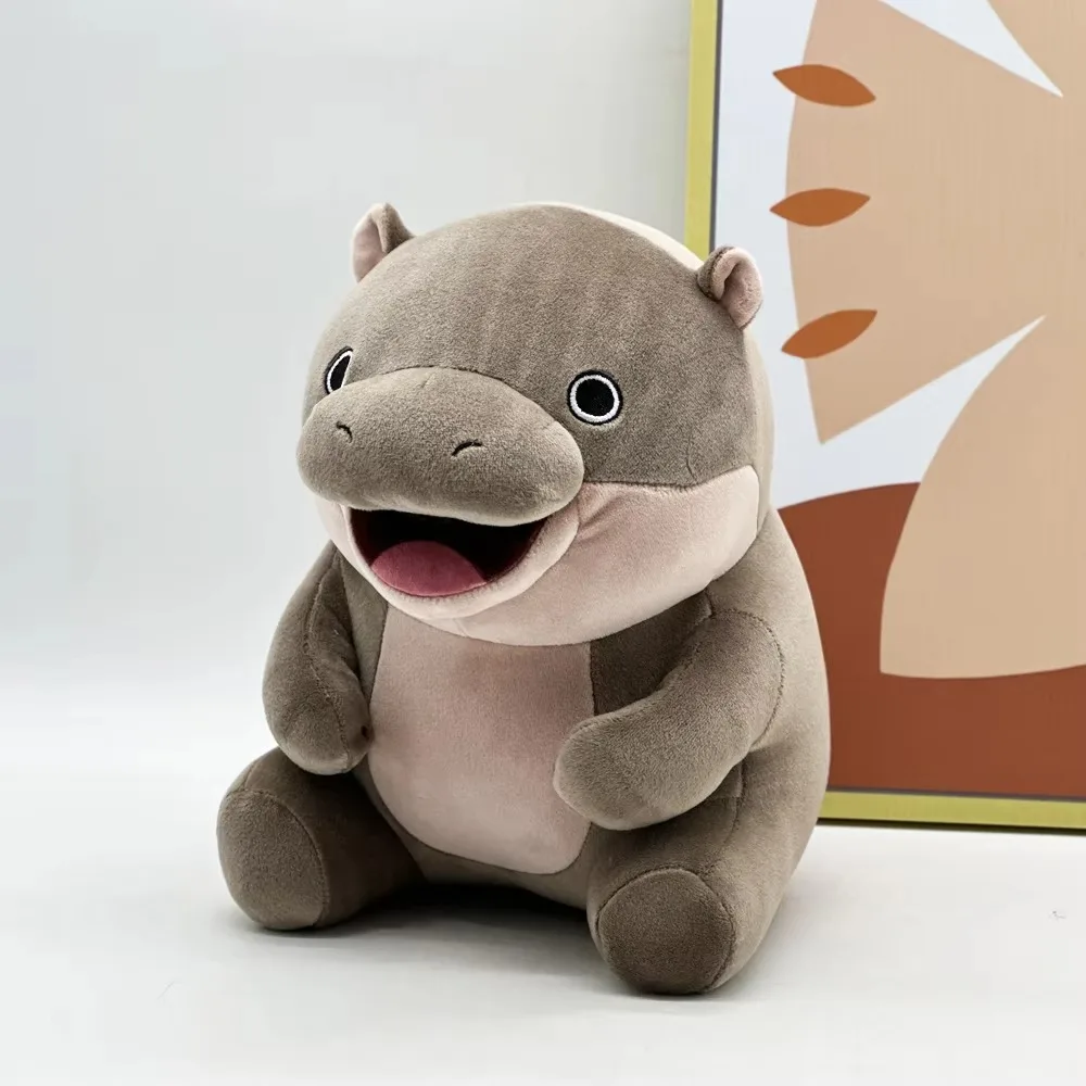 New Hippopotamus Baby Moo Deng Plush Toy Soft Stuffed Plush Moo Deng Hippo Plush Hugable Kawaii Animal Pillow