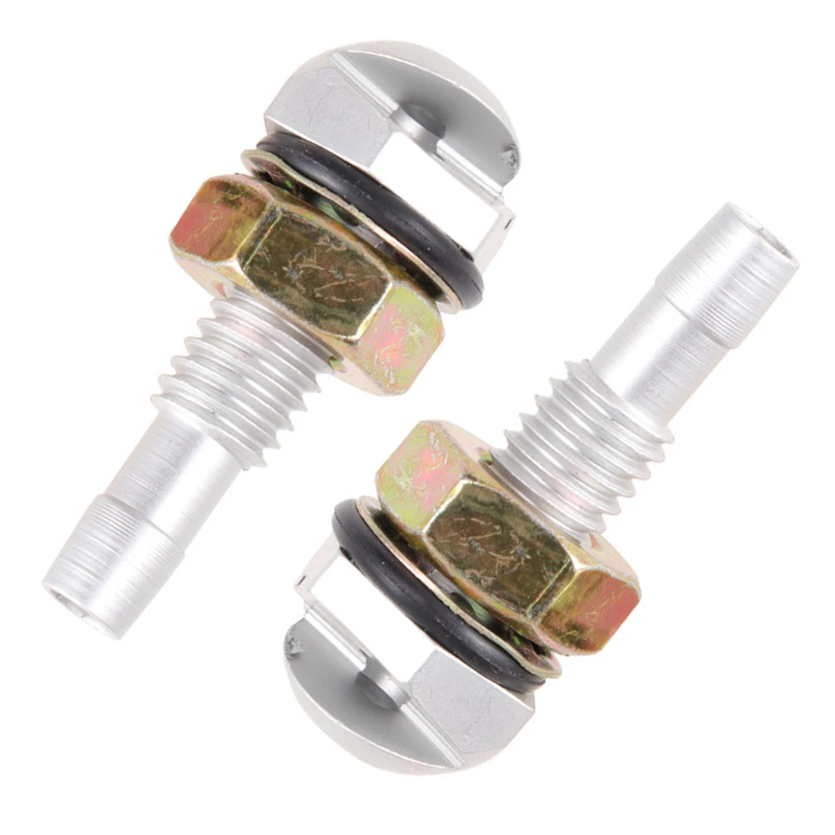 

One Pair Silver Front Windshield Washer Nozzles Replacement Aluminum Alloy Durable Spray Nozzle for Clear Windshield Snow Ice