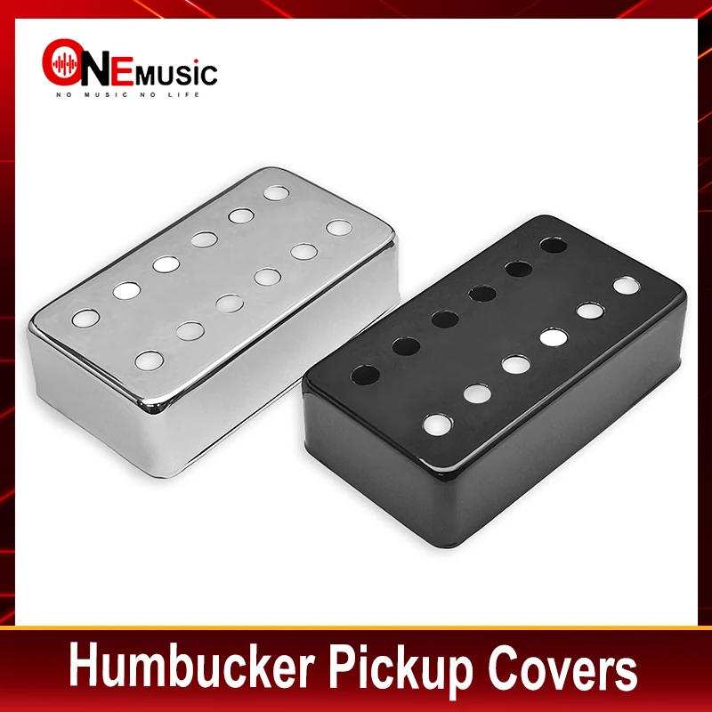 5Pcs Two Line/12 Hole Brass 70*39mm Pickup Covers /Lid/Shell/Top for Electric Guitar Metal Humbucker Covers 50/52MM Black/Chrome