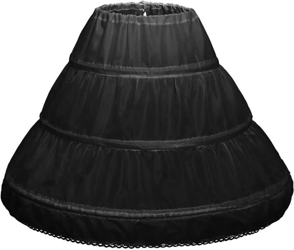 Kinder 2-3-Reifiger Petticoat-Rock, Weißer Unterrock, Mädchen Hochzeits- und Bühnen-Ballkleid, Krinoline für Partykleider, Damen-Bustle – Detail 7