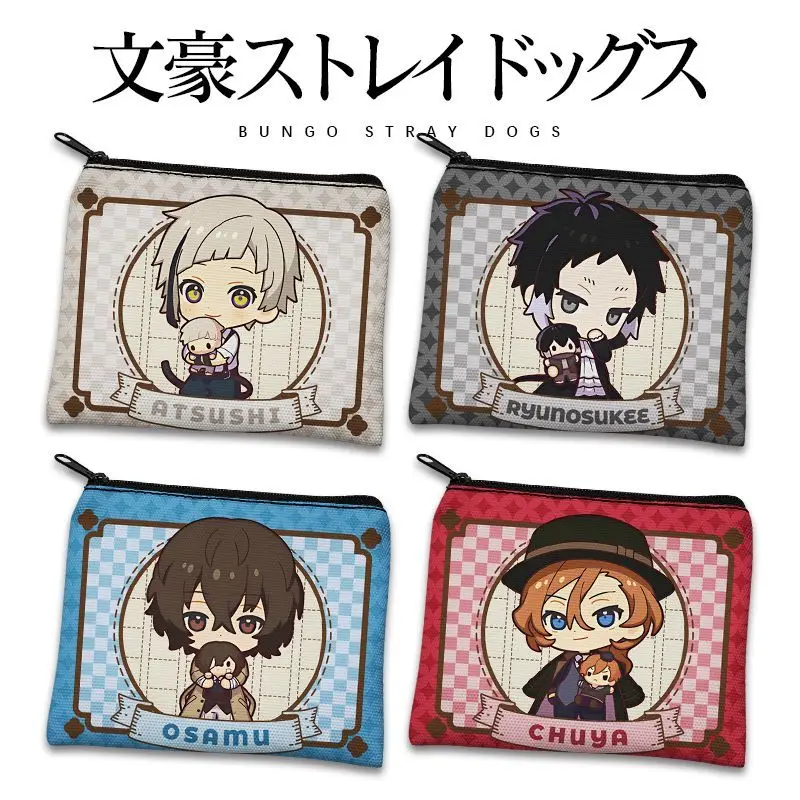 

Bungo Stray Dogs cartoon cute coin purse kawaii 2D boys and girls portable storage earphone bag anime merchandise wholesale