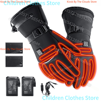 Waterproof USB Rechargeable Electric Heated Gloves Women Men Touchscreen Thermal Motorcycle Gloves Heated for Motorbike Skiing