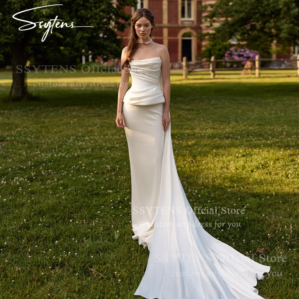 SSYTENS Structured Strapless Mermaid Wedding Dresses Gentle Folds Flowers Customized Mermaid Bridal Gowns 2026 Vestido De Noiva