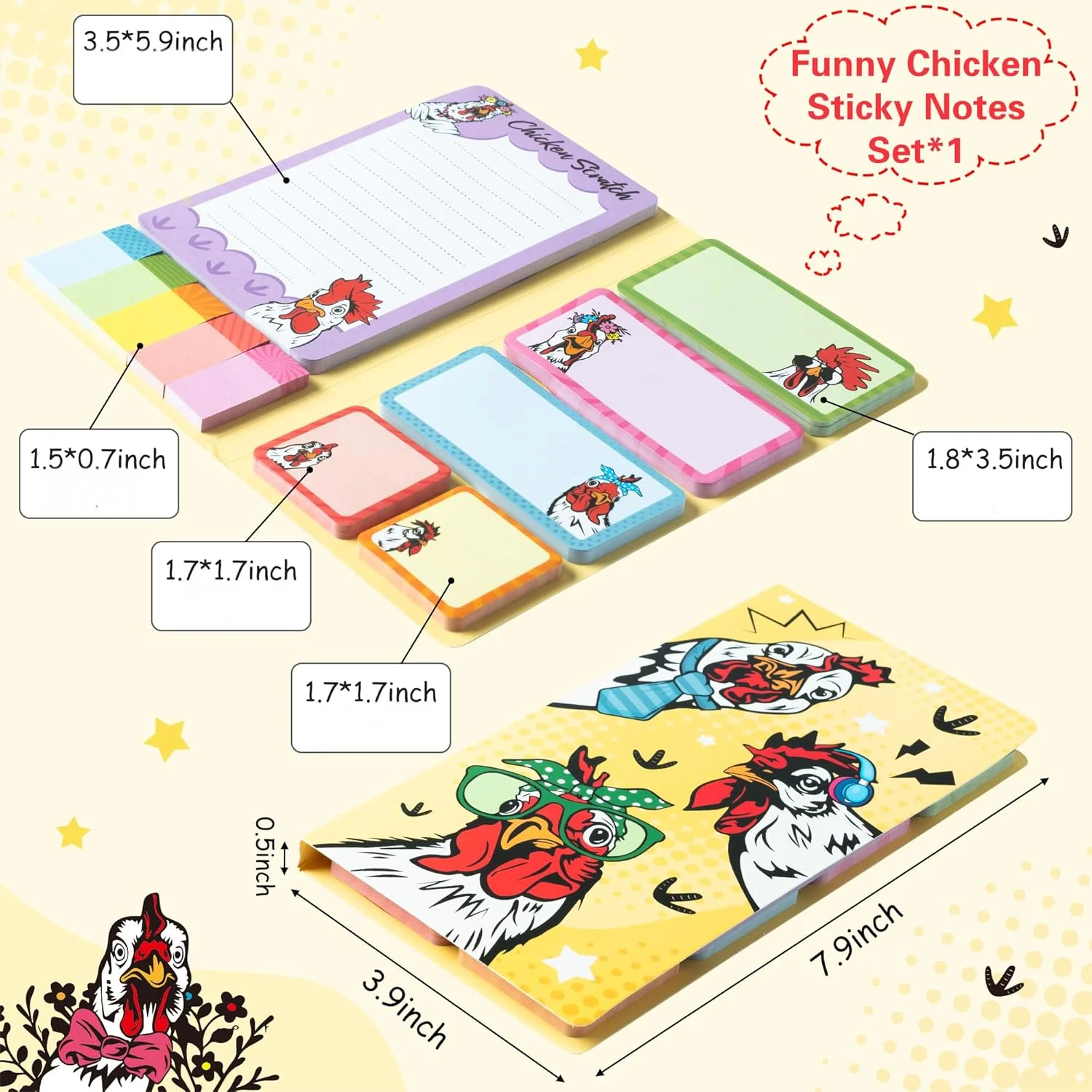 Sticky Note For Teacher Appreciation Gift Self-Stick Memo Pad Book Point Marker Writing Label Back To School Office Stationery
