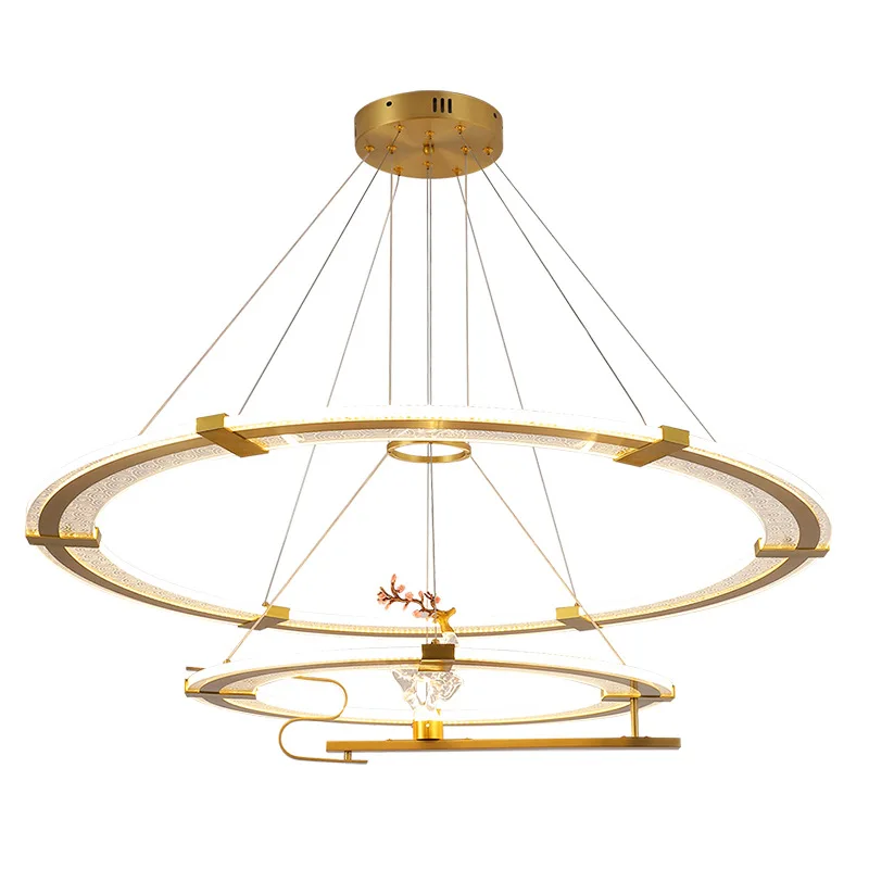 

New Chinese chandelier, deer living room light, modern simplicity