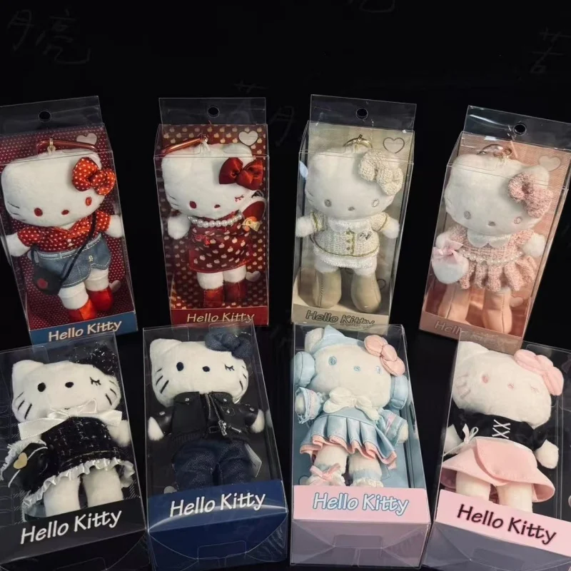 พวงกุญแจตุ๊กตาซานริโอ้ ฮีลโลคิตตี้ ขาเรียวยาว ตุ๊กตาผ้าพลัฌ อนิเมะ คิตตี้ ของตกแต่งกระเป๋า สไตล์สาวฮอต จี้ห้อยกระเป๋าขนฟู