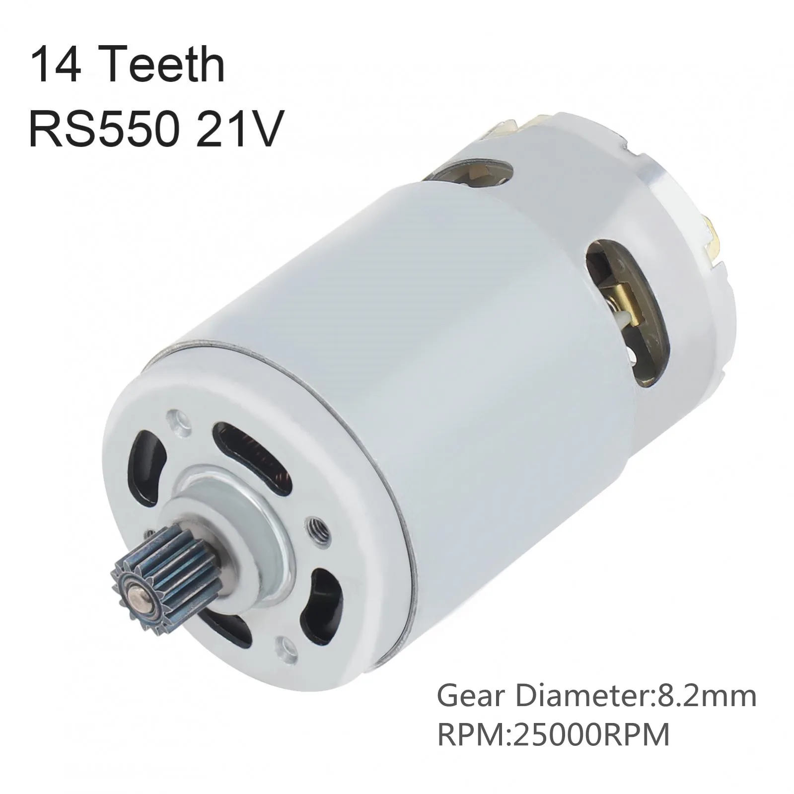 RS550 DC Motor 8.2mm/9.5mm 14 Teeth Gear Micro Motor 550 21V 14 Tooth Lithium Electric Saw Motors for Mini Saw Reciprocating Saw